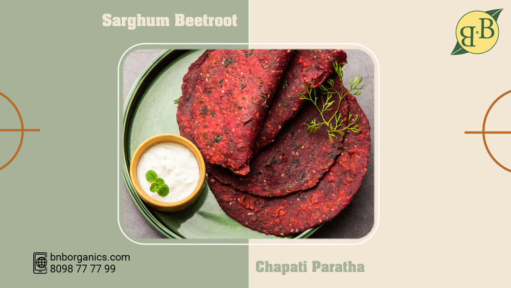 Sorghum beetroot chapati / paratha