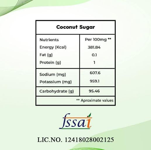 coconut palm sugar nutrition facts B&B Organics Coconut Sugar - 100% Natural Sweetener